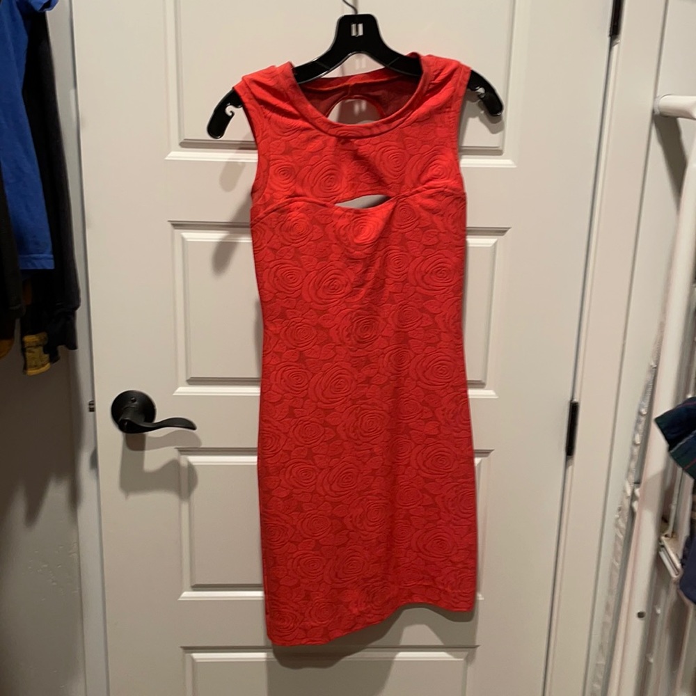 Nicole Miller coral bodycon dress